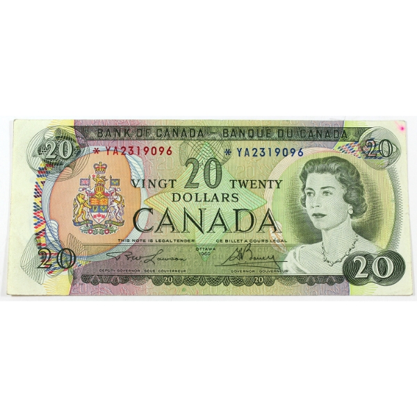 BC-50bA 1969 $20 VF Lawson-Bouey SN:*YA2319096 