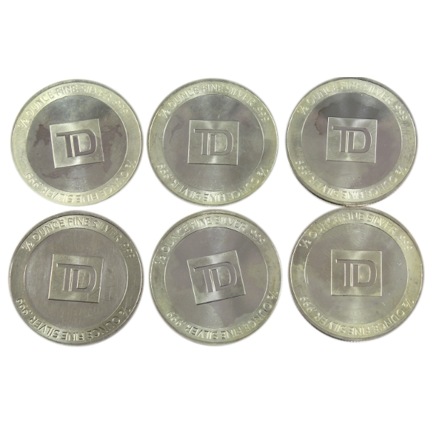 6x 1/2oz TD.999 Fine Silver Rounds. 6pcs (Tax Exempt)