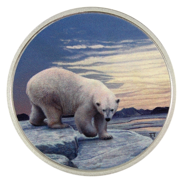 2018 $30 Arctic Animals & the Northern Lights - Polar Bear 2oz .9999 Fine Silver (Tax Exempt)
