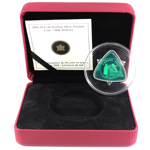 2008 50-cent Milk Delivery Sterling Silver Triangle Coin
