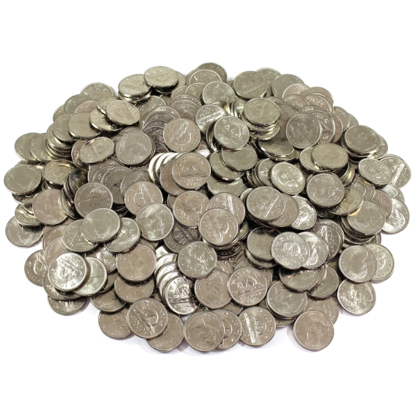 Estate Lot of Scarcer 1970 5-Cent Coins in Mint State Condition. 325+ pcs.