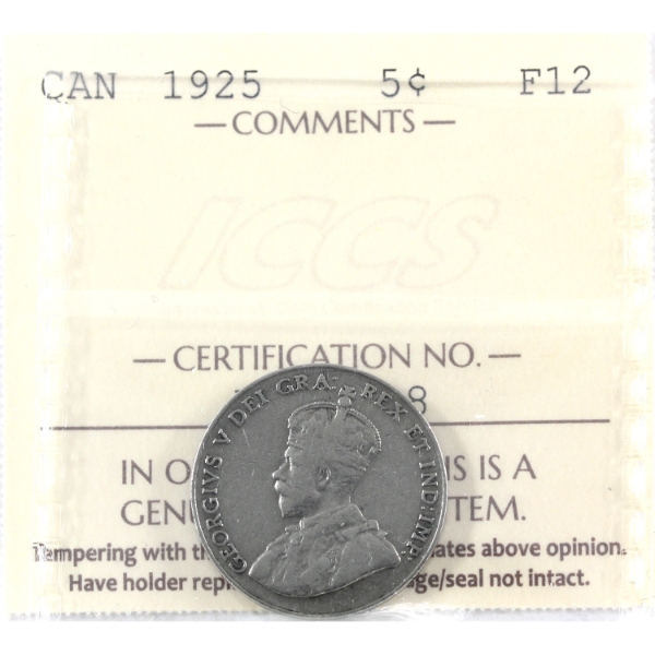 5-cent 1925 ICCS F12