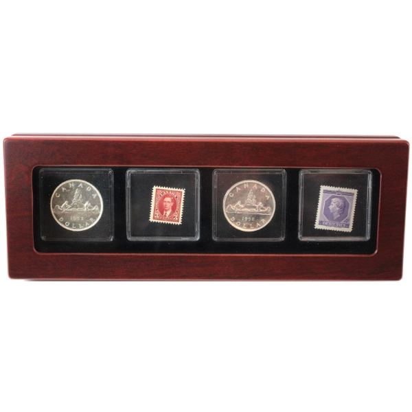 1952-1953 Uncirculated Silver Dollars w/ 3-cent & 4-cent Mint Condition Stamps in Deluxe Holder