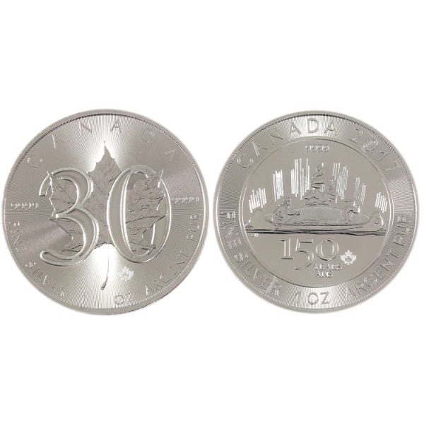 2x 1oz 2017 & 2018 $5 Anniversary .9999 Fine Silver Rounds. 2pcs. (Tax Exempt)
