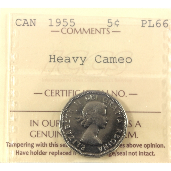 5-cent 1955 ICCS PL66 HC
