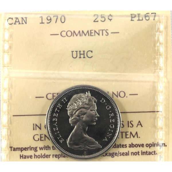 25-cent 1970 ICCS PL67 Ultra Heavy Cameo