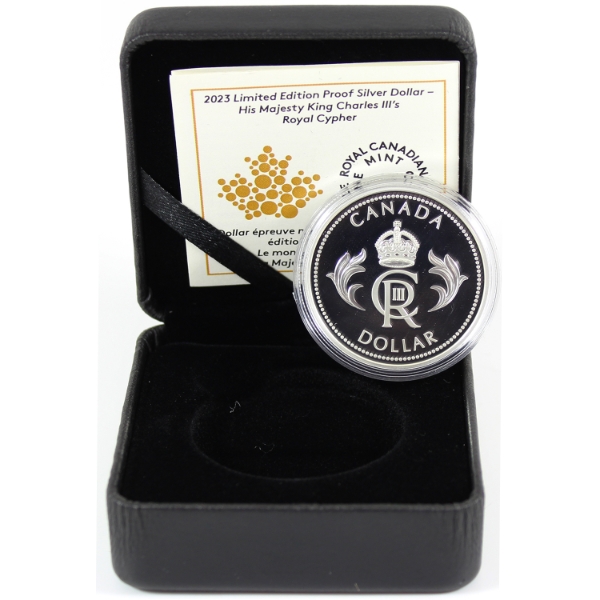 2023 Limited Edition Proof Silver Dollar - His Majesty King Charles III's Royal Cypher (Tax Exempt)