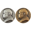 Image 1 : Pair of 1965 Sir Winston Churchill Bronze & Silver Medals of Same Design. 2pcs