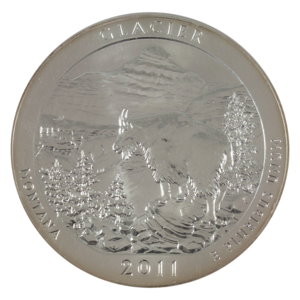 5oz 2011 Montana Glacier Statehood Quarter Dollar Replica .999 Fine Silver Round (Tax Exempt)