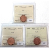 Image 1 : 1-cent 1990, 1991 & 1992 ICCS MS66 Red. 3pcs