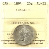 Image 1 : 25-cent 1894 ICCS AU55