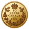 Image 2 : 2021 Gold 1oz. 1936 Dot 10 Cents Pure Gold Coin issued by the RCM (Tax Exempt)