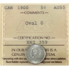 Image 1 : 5-cent 1900 Oval 0 ICCS AU55