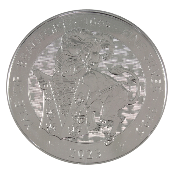 10oz Great Britain 2023 £10 Royal Tudor Beasts: The Yale of Beaufort .9999 Fine Silver (Tax Exempt)