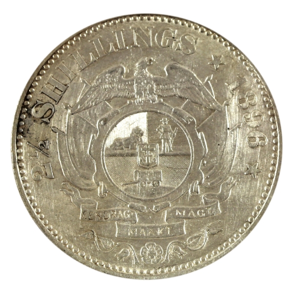 South Africa Silver 1896 2.5 Shillings EF-AU (scratched)