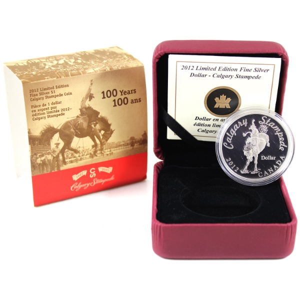 2012 $1 Calgary Stampede Limited Edition Fine Silver Dollar (Tax Exempt)