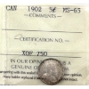 Image 1 : 5-cent 1902 ICCS MS65