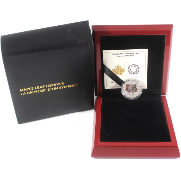 2016 Platinum $300 Maple Leaf Forever 1oz .9995 Pure Platinum Coin *Rare* (Tax Exempt)