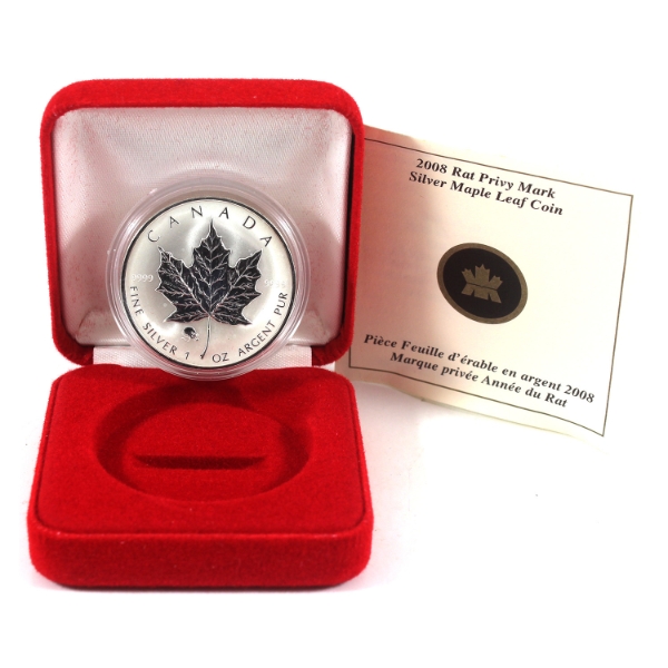 1oz 2008 $5 SML w/ YOT Rat Privy Mark .999 Fine Silver Round (Tax Exempt)