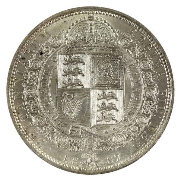Great Britain Silver 1887 1/2 Crown BU