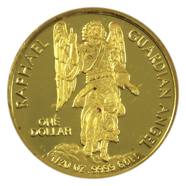 1/20oz Cook Islands 2005 $1 Guardian Angel Raphael .9999 Fine Gold Coin (Tax Exempt)
