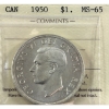 Image 1 : Silver $1 1950 ICCS MS65