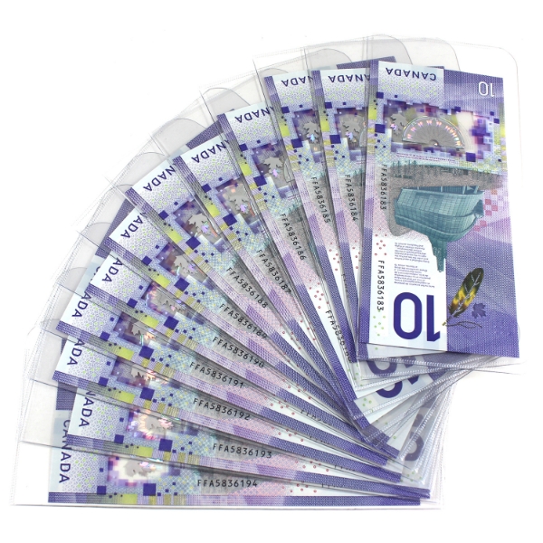 BC-77a 2018 $10 *Consecutive* UNC or Better Wilkins-Poloz. 12pcs.