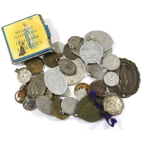 Group Lot of Religious Medals and Tokens, Great Selection!