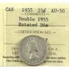 Image 1 : 25-cent 1955 Double 1955, Rotated Die ICCS AU50