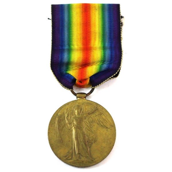 1914-1918 WWI Victory Medal w/ Original Ribbon Named: 15618 SJT. A. Wakeman. L.S.H. -R.C.-