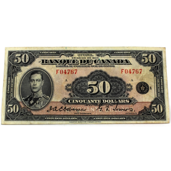 BC-14 1935 $50 French F12 Osborne-Towers SN: F04767