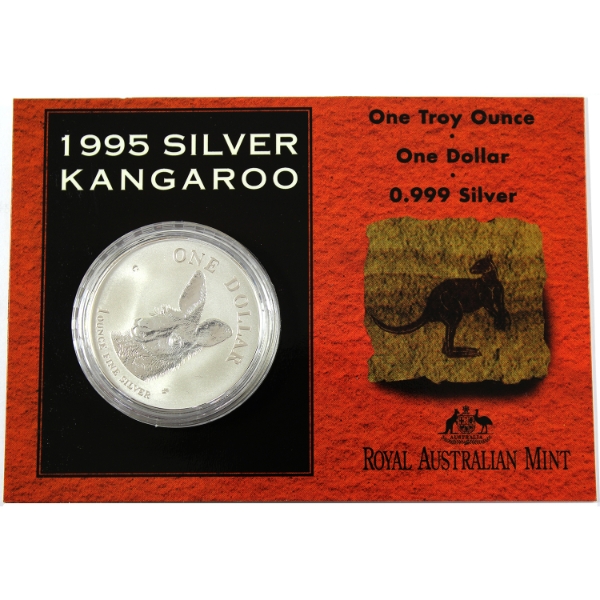Australia Silver 1995 $1 Kangaroo 1oz .999 Fine Silver (Tax Exempt)