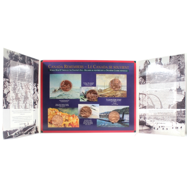 2008 Canada Remembers WWII 6-piece Magnetic Medallion Set