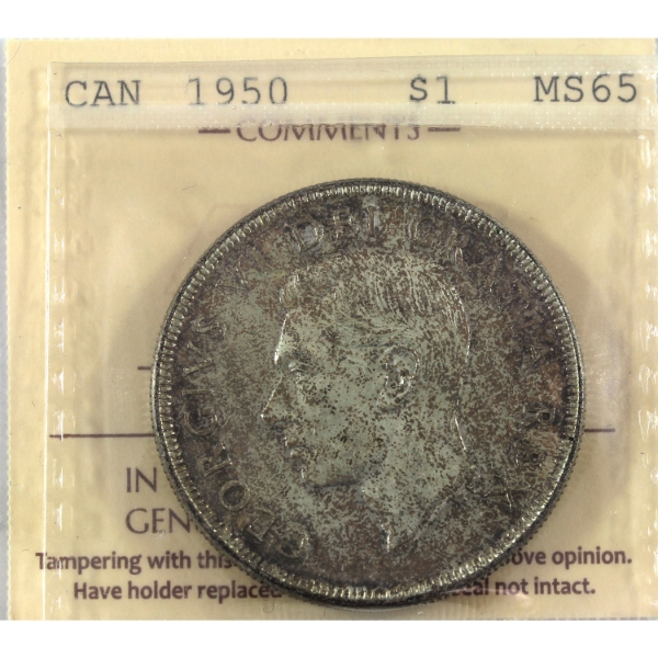 Silver $1 1950 SWL ICCS MS65