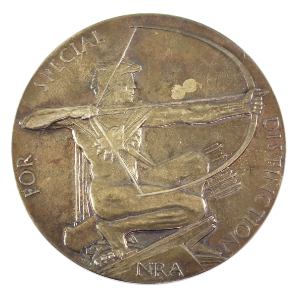 Great Britain 1933 NRA King's Trophy Competition Medal Awarded to F. Morris Silver- 52.4g, 50mm