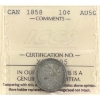 Image 1 : 10-cent 1858 ICCS AU50 