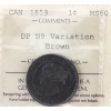Image 1 : 1-cent 1859 DP N9 Variation ICCS MS60 Brown
