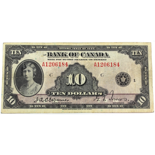 BC-7 1935 $10 English Osborne-Towers SN: A1206184 Check Letter C