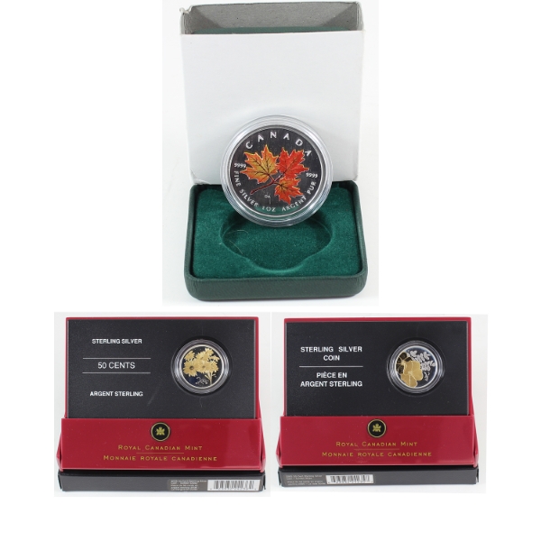 Group Lot of 2001-2006 Assorted RCM Silver Coins. 3pcs