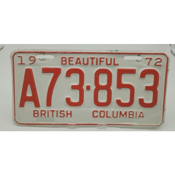 BEAUTIFUL BRITISH COLUMBIA LICENSE PLATE