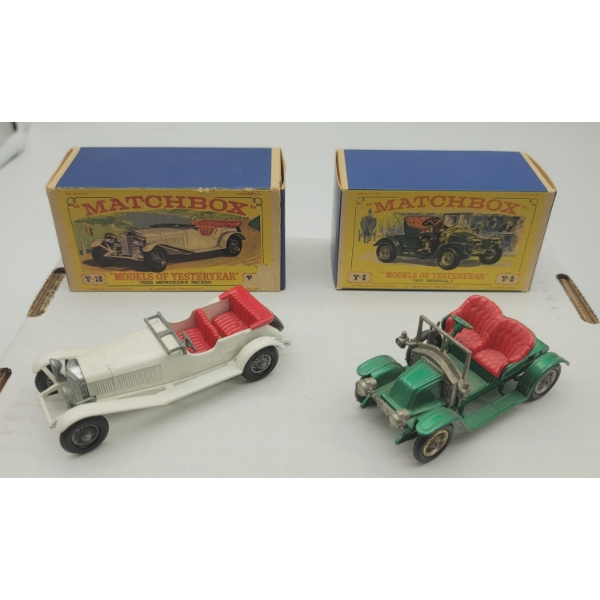 Early Matchbox Models of Yesteryear no. 2 & no.10 with Original Boxes