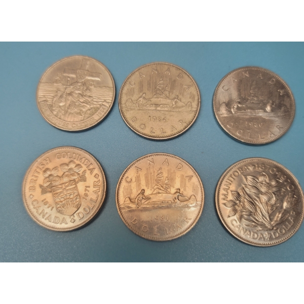 6 CANADA DOLLAR COINS