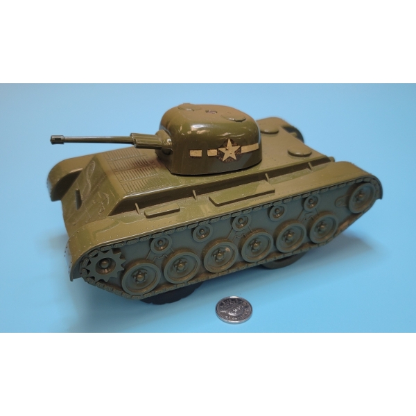 US Army Sherman Tank Hard Plastic Toy Unknown Maker Friction Drive Motor