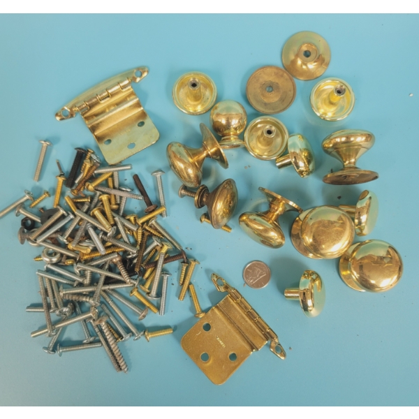 Assorted Drawer Pulls, Hinge's Screws