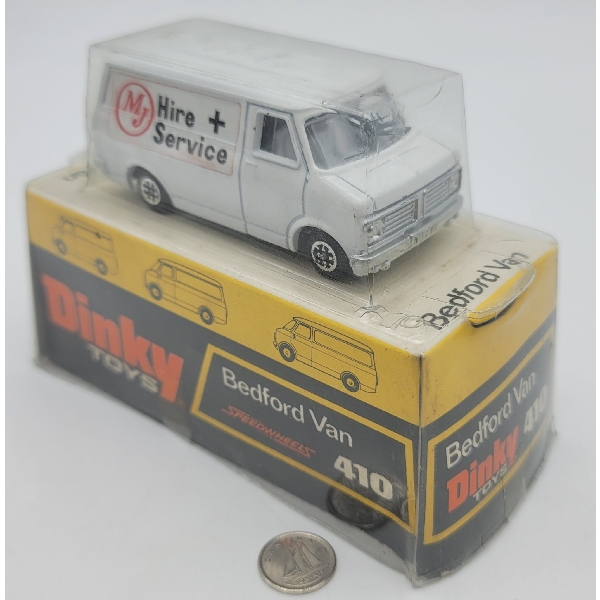 Dinky Toys # 410 Bedford Van MJ HIRE & SERVICE with Original Package