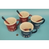 Image 1 : 4 Official Costa Coffee Ceramic Cups with Ceramic Spoons