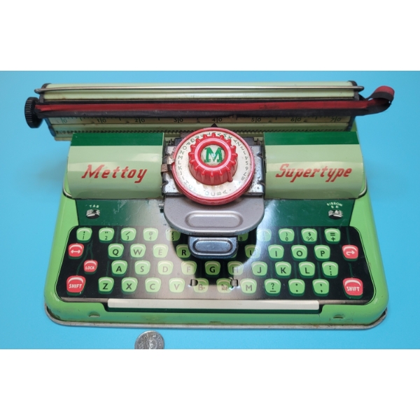 METTOY SUPERTYPE Tin Toy Typewriter No rust the Cleanest I have seen