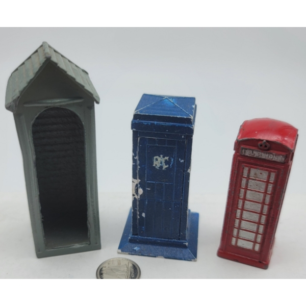 Telephone Box Dinky, RAC Service Box Corgi & Britains Sentry Box