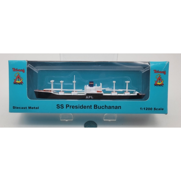 TRI-ANG MINIC SHIPS SS President Buchanan APL Cargo Ship Unopened in Original Box