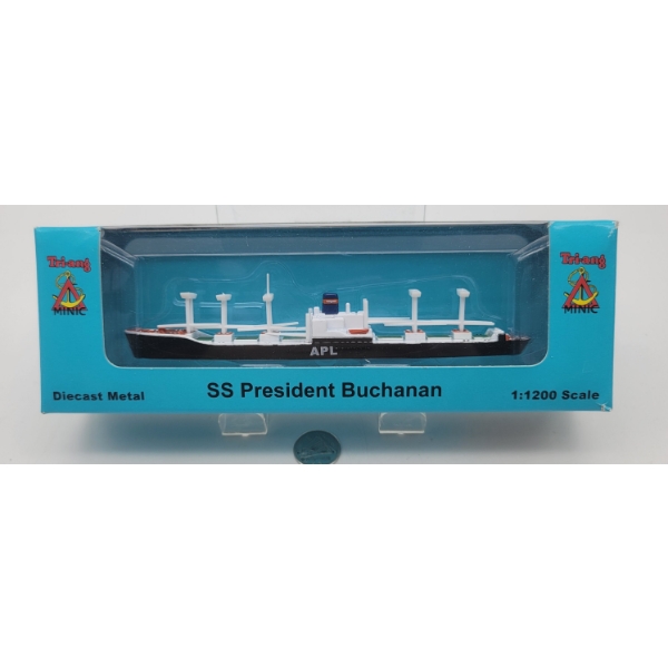 TRI-ANG MINIC SHIPS SS President Buchanan APL Cargo Ship Unopened in Original Box